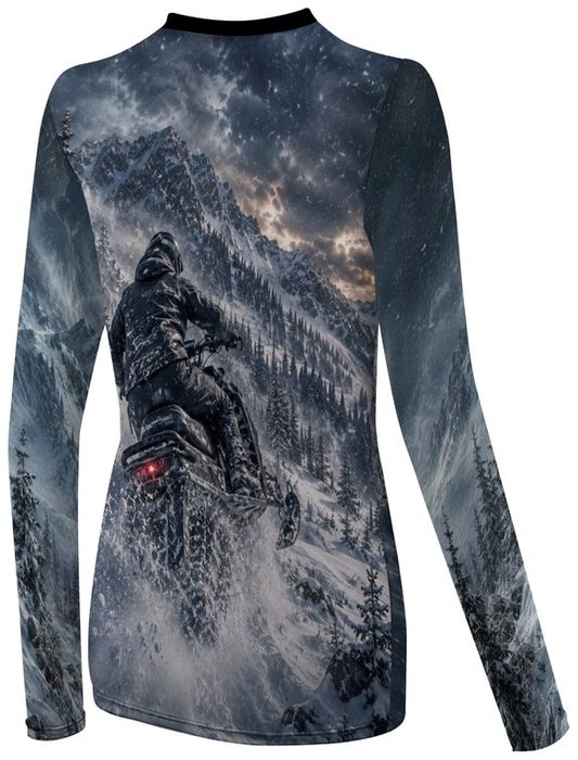 Snowmobile Night Ride Ladies Long-Sleeve, back