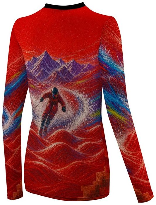 Sunset Ski Run Ladies Long-Sleeve, back